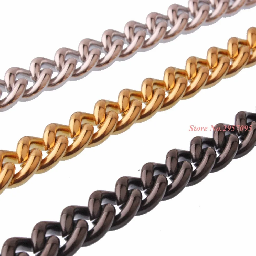 High Quality Width 9mm Stainless Steel Gold Cuban Chain Waterproof Men's Curb Link Necklace 7-40&quot Choose Size | Украшения и
