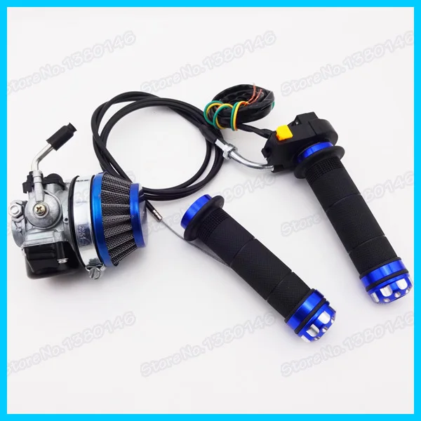 Синий гоночный карбюратор воздушный фильтр дроссельная заслонка ручная