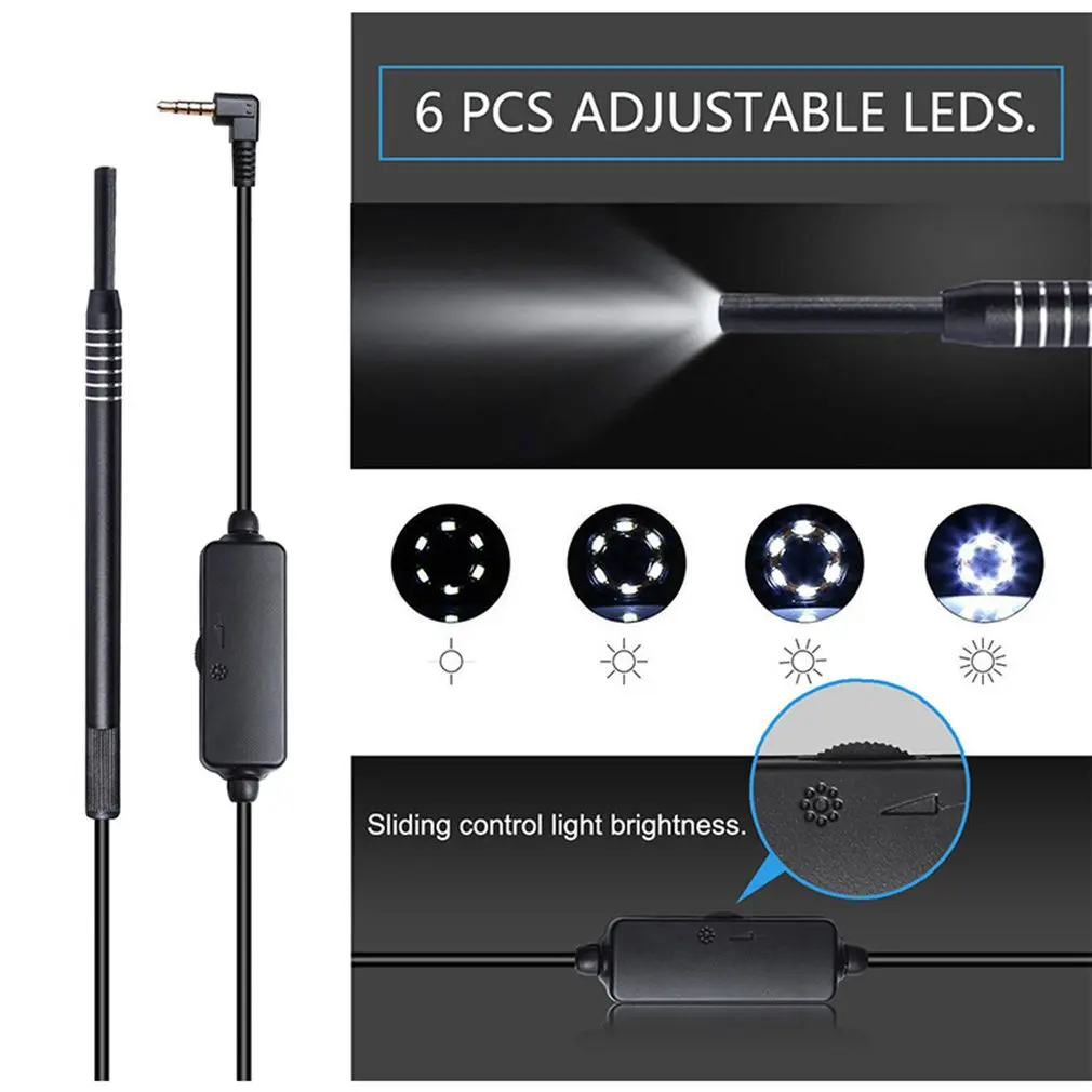 Для чистки ушей эндоскопа 2 in1 USB защитная пленка высокой четкости для экрана инструмент для чистки ушей 5,5 мм Мини Камера уха Палочки носовые стоматологический бороскоп отоскоп Камера