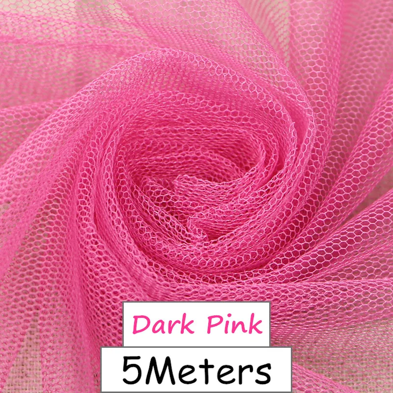 Dark Pink 5 метров мягкая экранная Пряжа Ткань Москитная Сетка Пряжа Ткань одежды Пряжа юбка ткань плотная - Цвет: Dark Pink