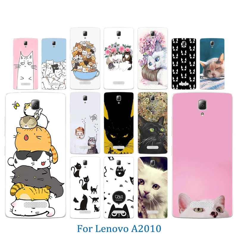for Lenovo A2010 A 2010 Phone Case Luck Cat Pattern Capa Soft TPU Silicone Clear Fundas 4.5 inch Back Cover Bag Thin Shell |