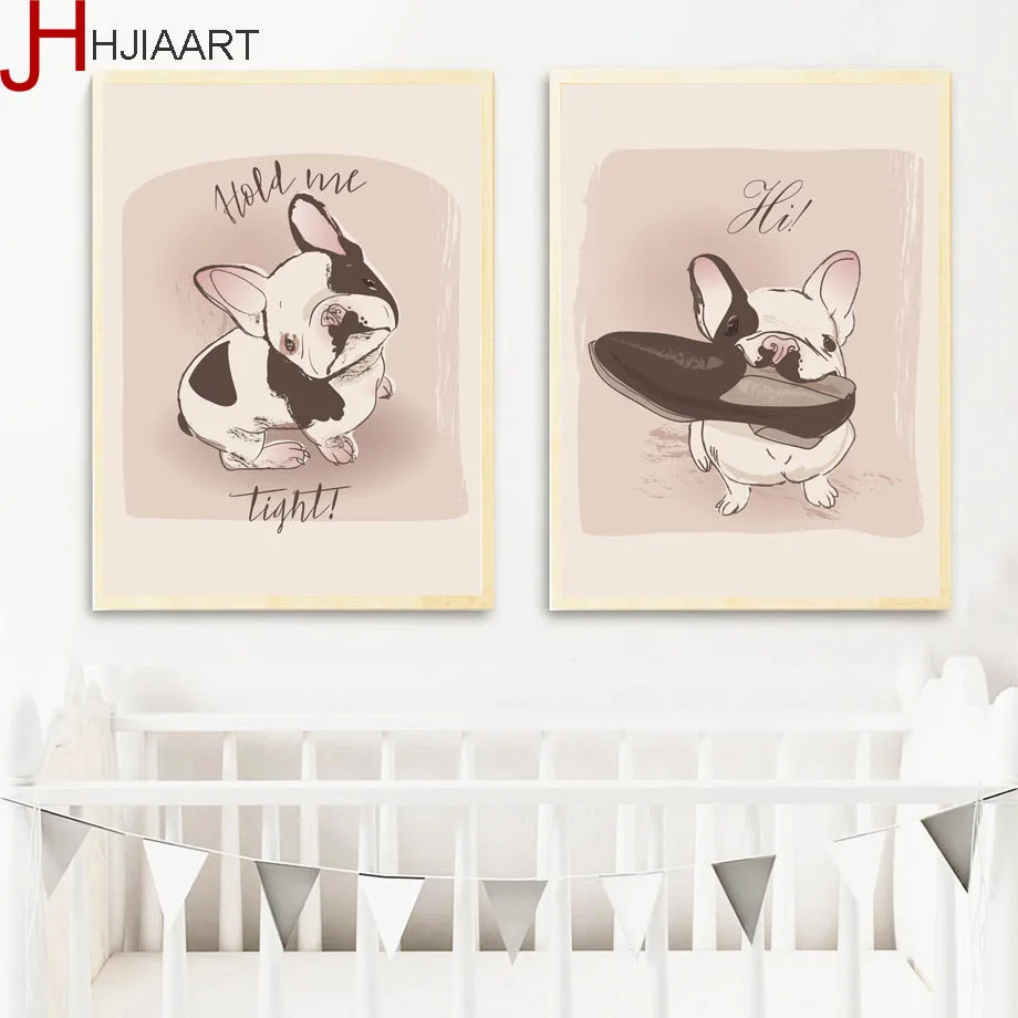 Dog Posters And Prints Wall Art Canvas Painting Nordic Poster Pictures Animal Pop Style Kids Decoration | Дом и сад