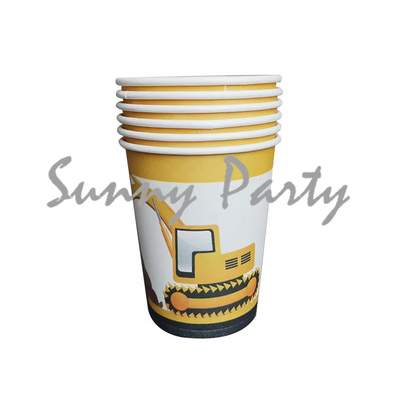 36 шт/лот мультфильм экскаватор тема вечерние одноразовые столовые приборы набор