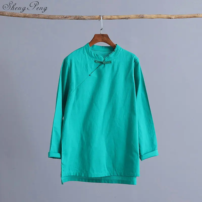 Традиционная китайская рубашка 2019 китайский Стиль хлопок льняной топ в стиле