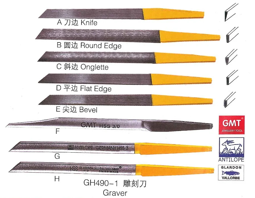 8pcs graver 15 шт./лот, высокоскоростной нож для гравировки ювелирных изделий HS Graver - Цвет: 8pcs graver