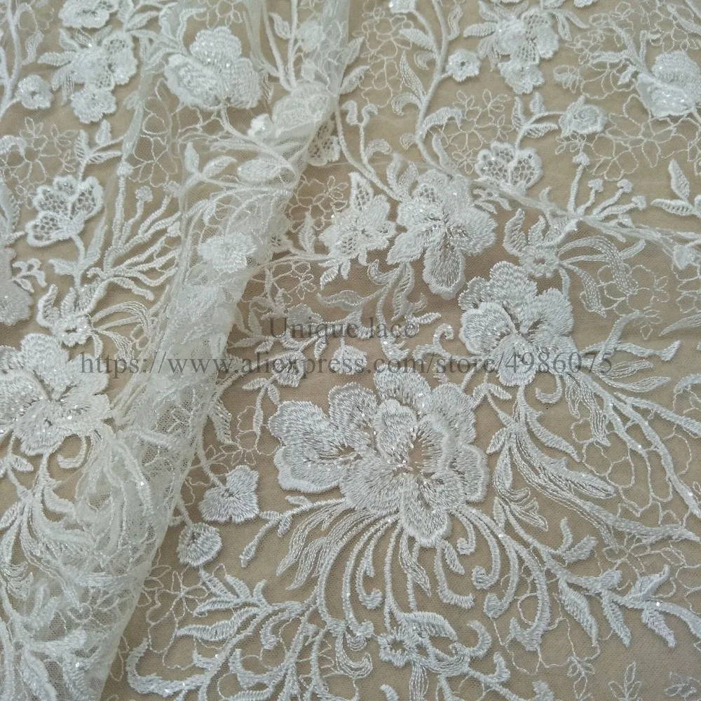 Свадебное платье из фатина с блестками ширина 130 см цвет слоновой кости