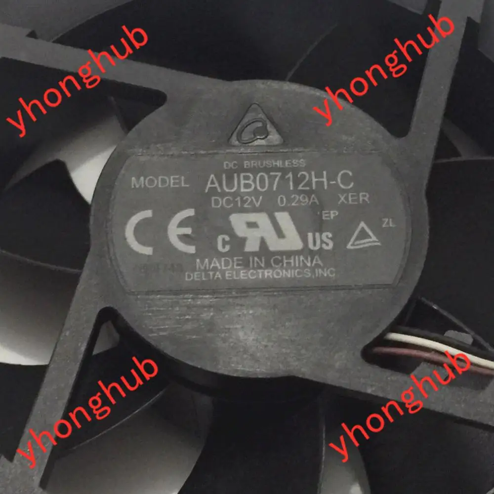 Delta Electronics AUB0712H C DC 12V 0.29A 70x70x25 мм 3 Провода Сервер вентилятор охлаждения|Кулеры и
