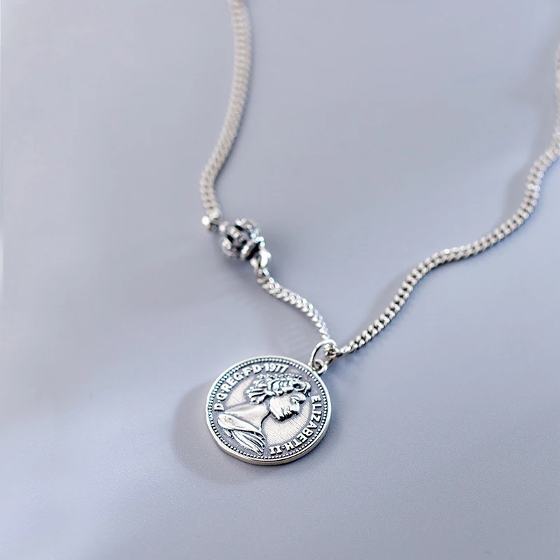 Ретро римская портретная круглая подвеска в виде серебряной монеты