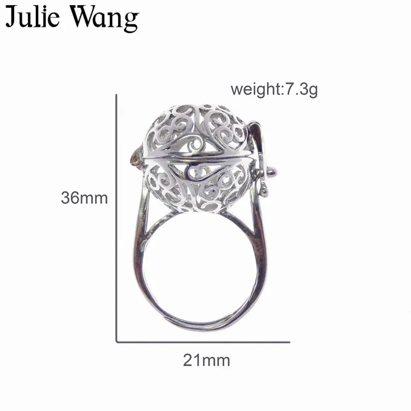 Julie Wang 1 шт. 17 мм медные полые узоры диффузор эфирного масла кольцо Модные женские