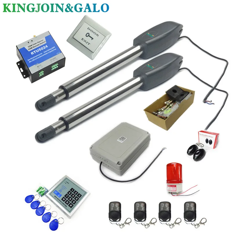 kit 9 DC24V AC220V линейный привод червь Шестерни автоматические распашные ворот(фотоэлементы, лампа, кнопки, gsm, клавиатура опционально - Цвет: kit 9
