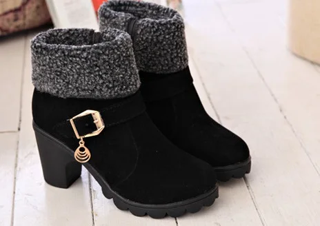 Женские ботильоны на платформе и толстом каблуке с круглым носком|martin boots|style