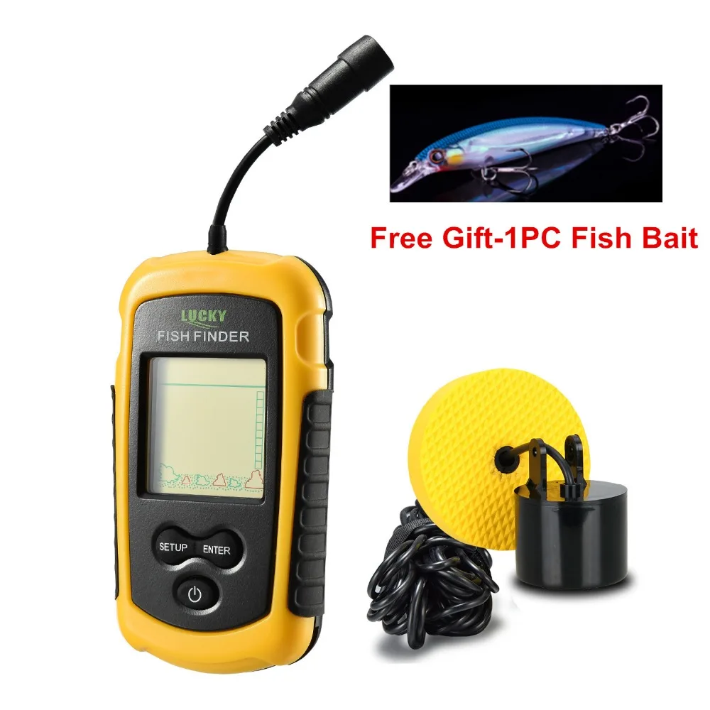 Lucky Fishfinder Сигнализация 100 м Портативный Sonar ЖК дисплей рыболокаторы рыболовные