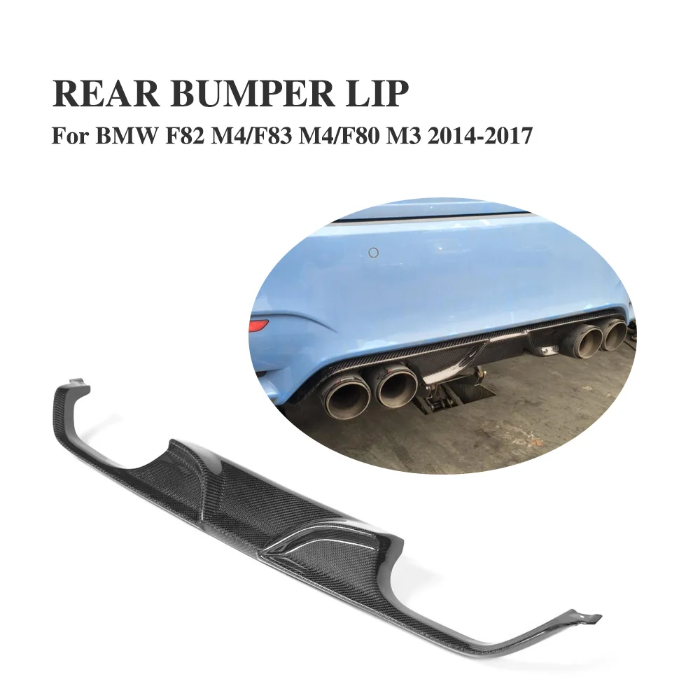 Углеродного волокна диффузор губа на задний бампер спойлер для BMW F82 M4 F83 F80 M3 седан