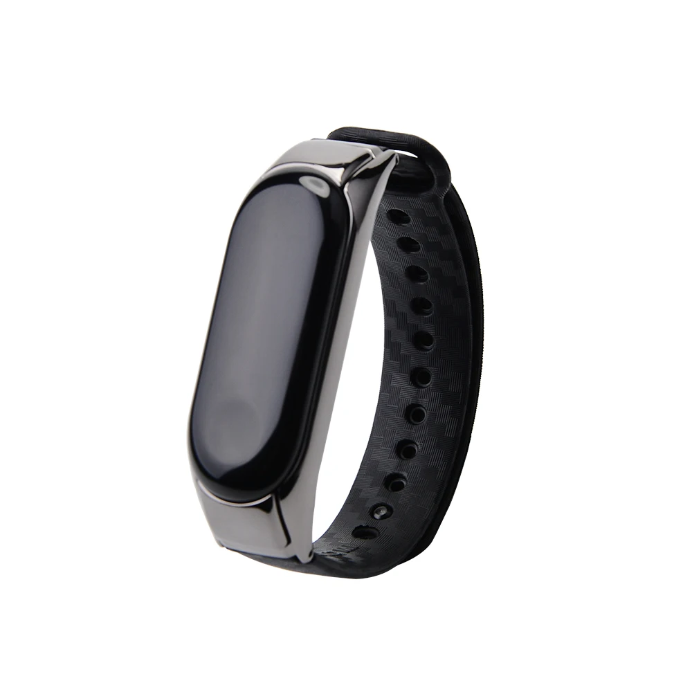Красочное углеродное волокно mi Band 4 ремешок для mi Band 4 Xiao mi Band 4 с металлической основой спортивный браслет для mi Band 3 замена