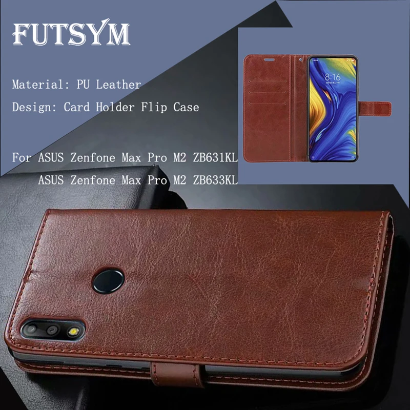 Роскошный кожаный сальто держатель для карт чехол ASUS Zenfone Max Pro M2 ZB631KL ZB633KL
