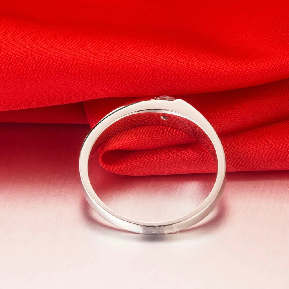 Мужское кольцо Moissanite Diamont 0 25 карат 4 мм G-H 925 пробы серебристый белый золотой цвет |