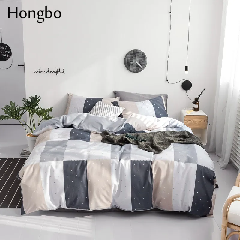 Комплект постельного белья Hongbo новинка весны 2019 в клетку горошек креативный