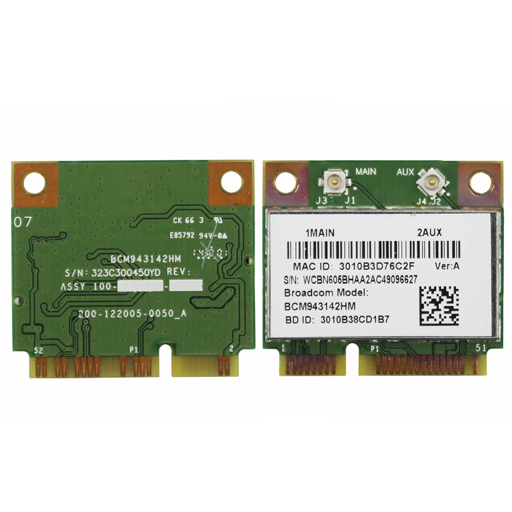Беспроводная Wi Fi карта PCI E BCM943142HM 802.11n 300 Мбит/с Bluetooth 4 0|Сетевые карты| |