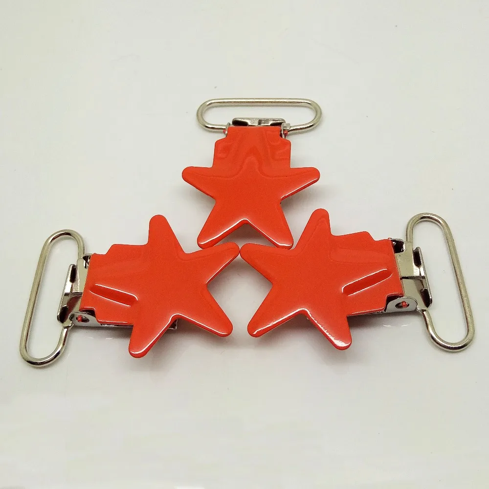 

Хит продаж, металлические подтяжки, зажимы 20 шт., зажимы для соски, держатель, зажим для ребенка, эмалированные, оранжевые