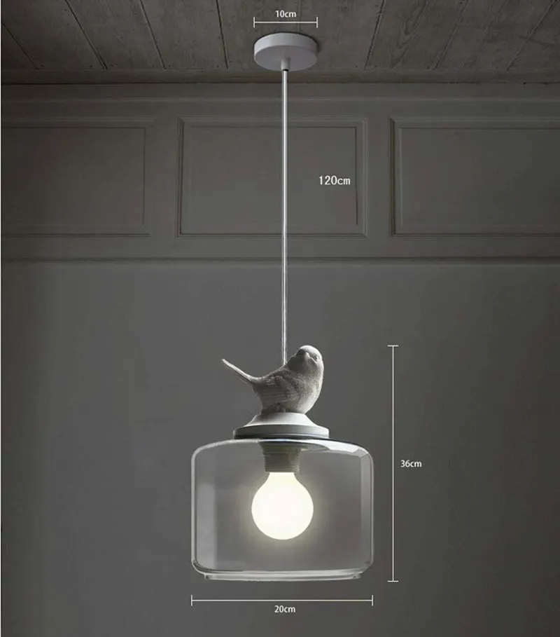 Фонари ресторан Droplight нордическая птица Droplight творческая личность ретро люстры современный стеклянный подвесной светильник с лампой