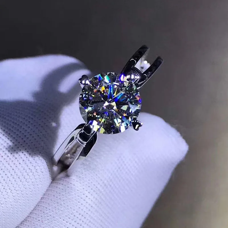 18K кольцо из белого золота 1ct 2ct 3ct специальный дизайн Moissanite Ювелирное для