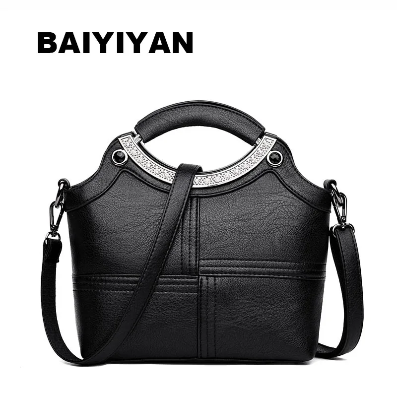 

New Casual Women Metal Top Handle Tote Bags High Quality Patchwork Shoulder Bag Ladies Handbag
