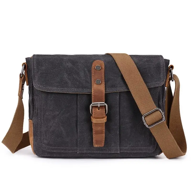 

YUPINXUAN 2021 Europe Fashion Canvas Leather Messenger Bags Waterproof Oil Waxed Shoulder Bags Traveling