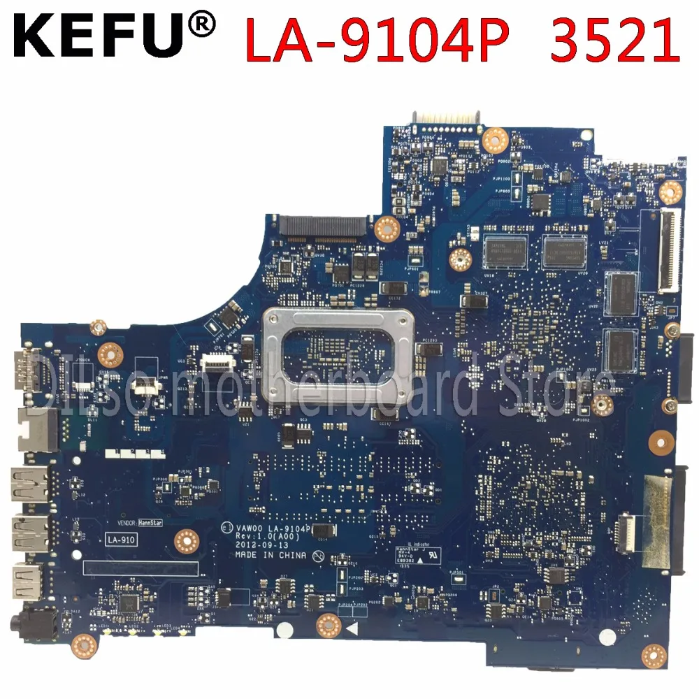Bestellen KEFU LA-9104P Motherboard Für Dell 3521 5521 Laptop Motherboard La-9104p Motherboard I5-3337u Cpu Orginal TEST Motherboard