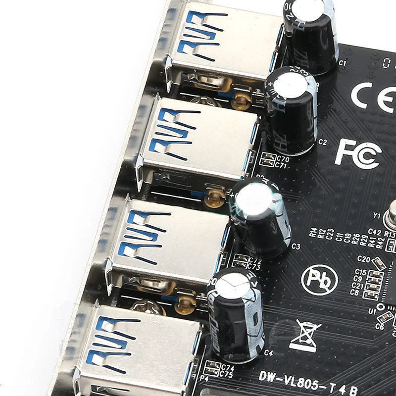 PCI E к USB 3 0 концентратор Express адаптер расширения карты 5 Гбит/с высокоскоростной 4