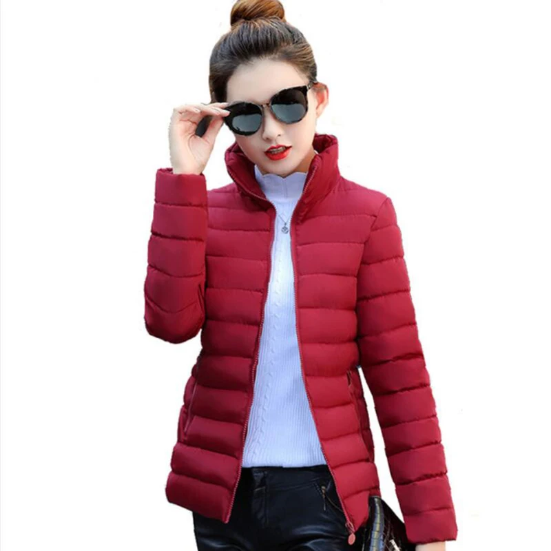 

Stand Collar Women Basic Jacket Winter Slim Solid 2020 Autumn Womens Winter Jackets Short Ladies Coat Jaqueta Feminina Inverno