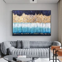 abstract gold tree lanscape oil painting hand painted canvas oil painting 3d texture wall art pictures caudro decorcuadros art