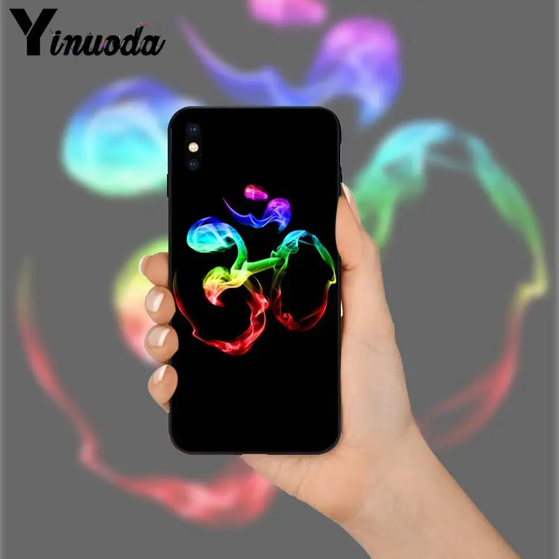 Yinuoda Aum Om Yoga TPU Мягкий силиконовый черный чехол для телефона iPhone X XS MAX 6 6S 7 7plus 8 8Plus 5 5S