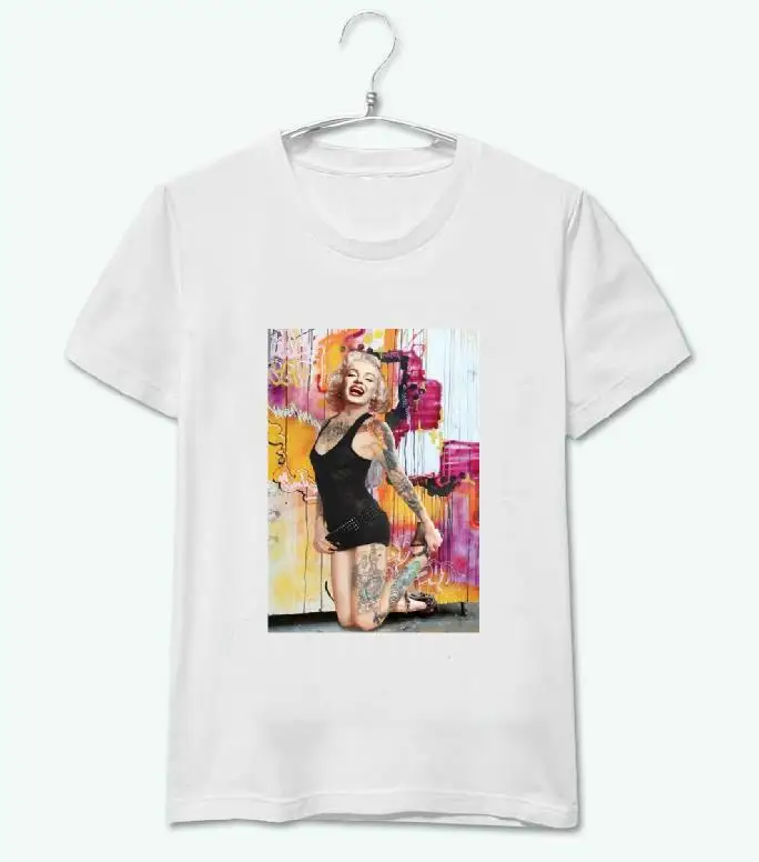 Женская футболка с принтом в виде татуировки Повседневная хлопковая Футболка со