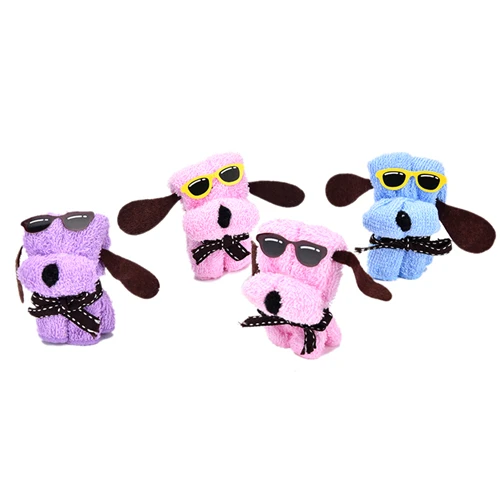 Новая собака форма торта + солнцезащитные очки полотенце микрофибра мочалка