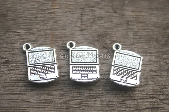 15 шт.-подвески для ноутбука, подвески под античное тибетское серебро, тон 3 D, подвески для ноутбука 14x21 мм