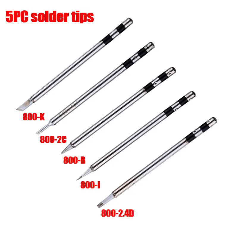 5PC solder tips ЖК-цифровой Регулируемый температурный USB паяльник 5 в 10 Вт Портативный бессвинцовый пакет сварочные инструменты - Цвет: 5PC solder tips