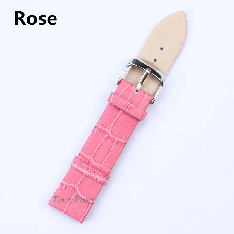 1 шт. часы из натуральной кожи ремешок Rose 12mm 14 мм 16 18 20 22 женские мужские Ремешки