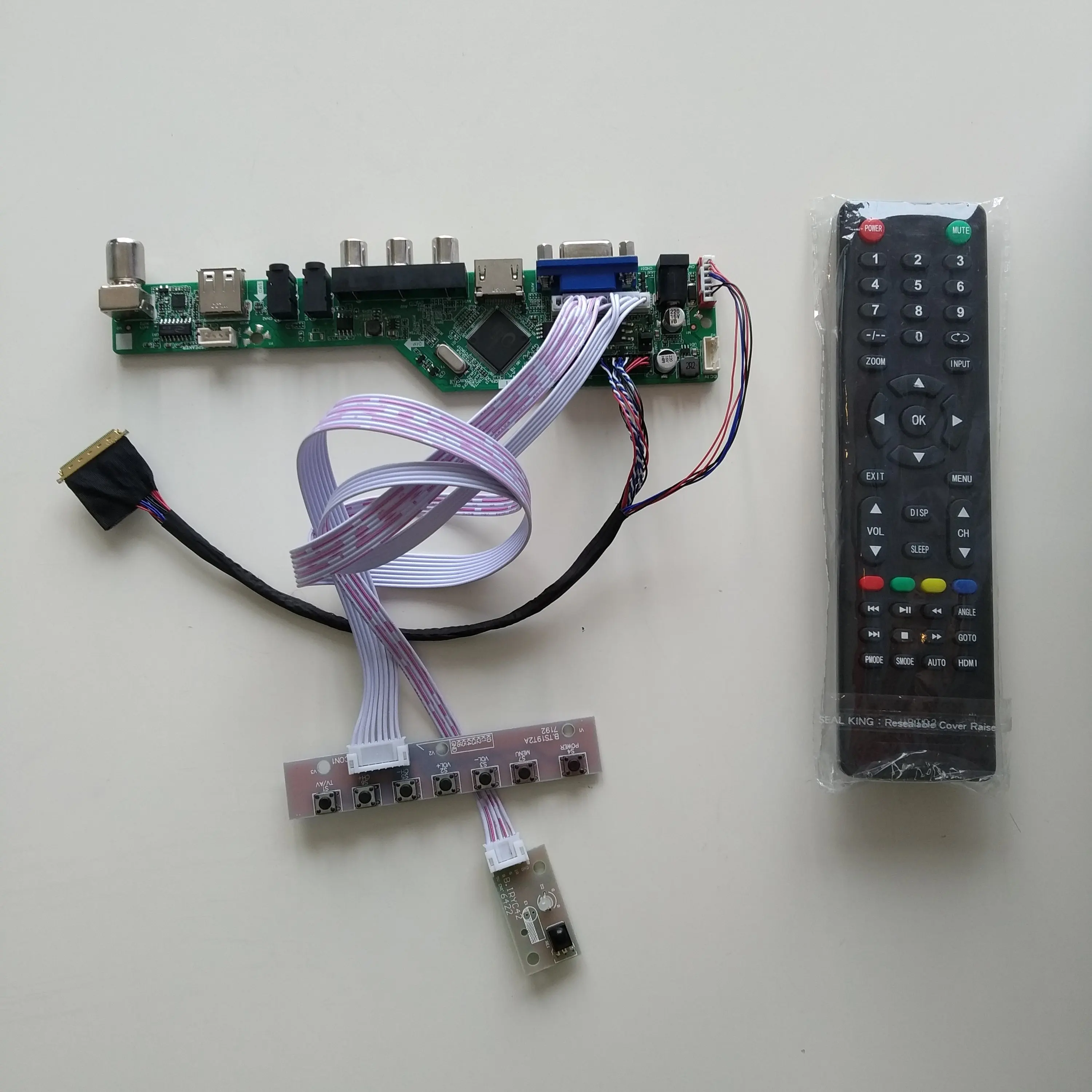 

VGA AV LCD светодиодный TV HDMI-совместимый аудио USB контроллер платы драйвера DIY kit для B156XTN04.3/2 1366X768 панель экранный кабель