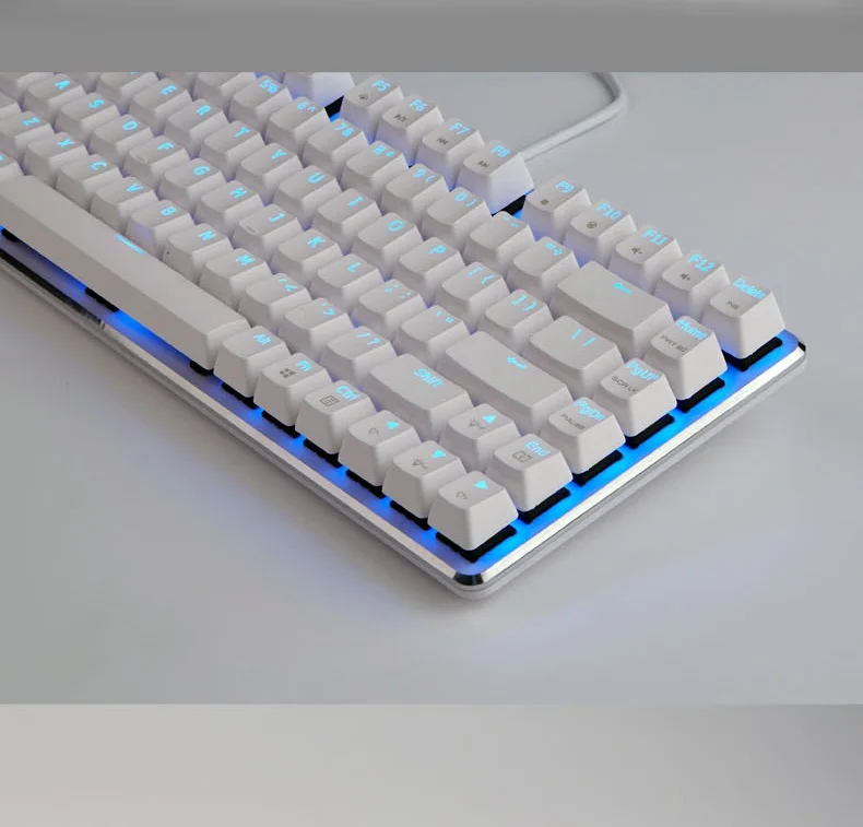 Новое поступление белая Magicforce 82 ключ USB Проводная эргономичная Механическая игровая клавиатура с подсветкой Переключатели Gateron; Синяя подсветка