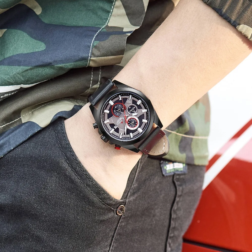 ARMIFORCE мужские хронографы аналоговые кварцевые часы Авто Дата светящаяся руки