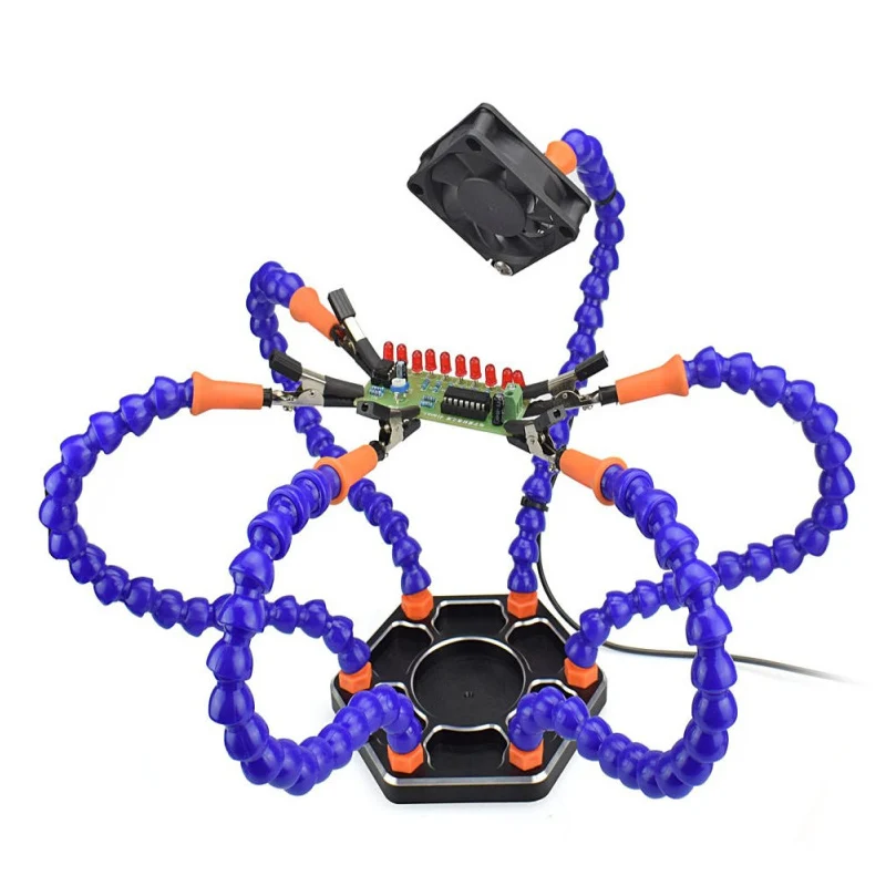 Вспомогательный Инструмент для пайки третьей руки 6 гибких рычагов паяльная