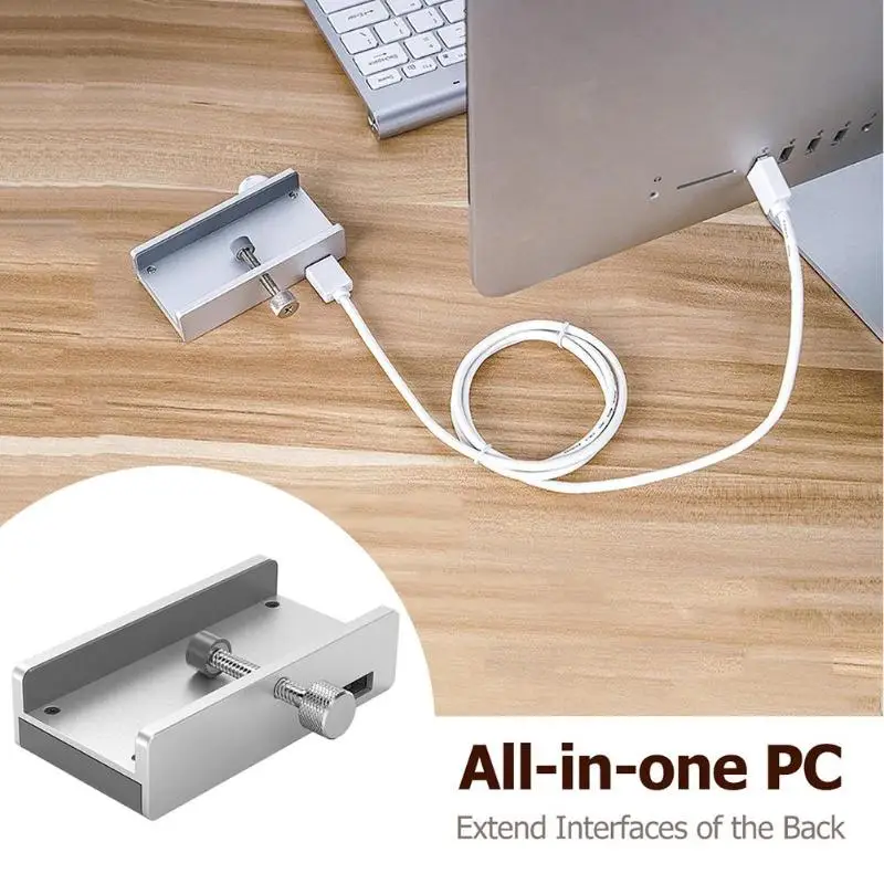 ORICO USB 3,0 концентратор зажим дизайн с кардридером алюминиевый сплав Зажим-тип 3 порта Высокоскоростной разветвитель концентратор для настольного ноутбука