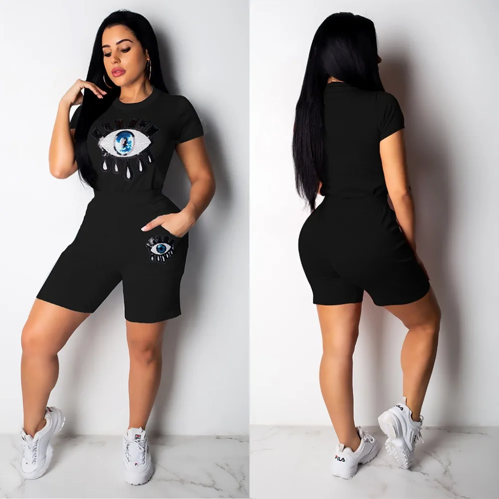 Летняя одежда для девочек Женский комплект 2 шт. шорты средней длины спортивный