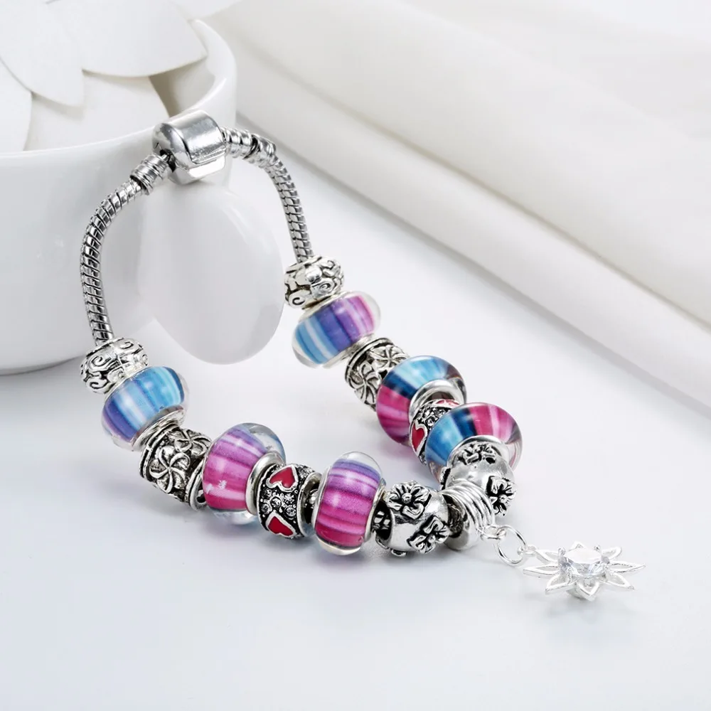 Браслет Kinitial с красным сердечком 1 шт. винтажный стиль браслет цветами и