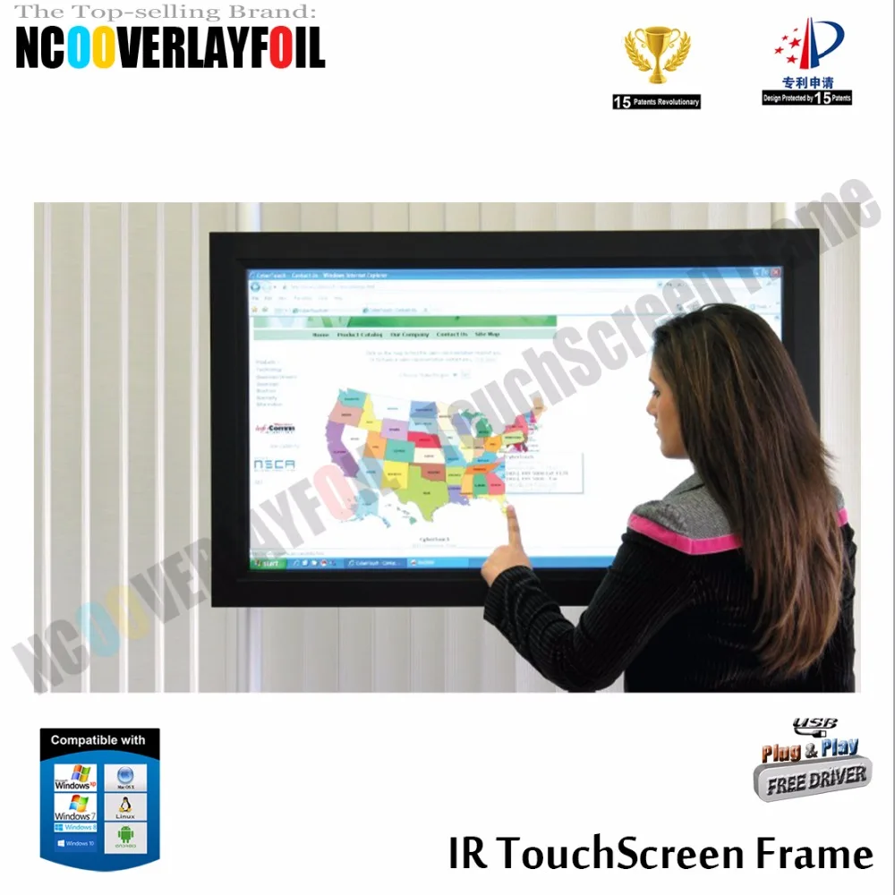 Бесплатная доставка комплект инфракрасного сенсорного экрана 24 дюйма с