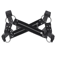 bdsm toys black mens faux leather x shape shoulder body chest muscle harness bondage restraints rope chastity femdom sex tools