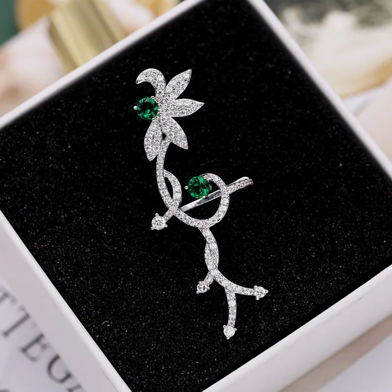 RAKOL ladies fashion mint green zircon flower-shaped personality ear clip temperament girls party dress accessories RE80189 | Украшения и