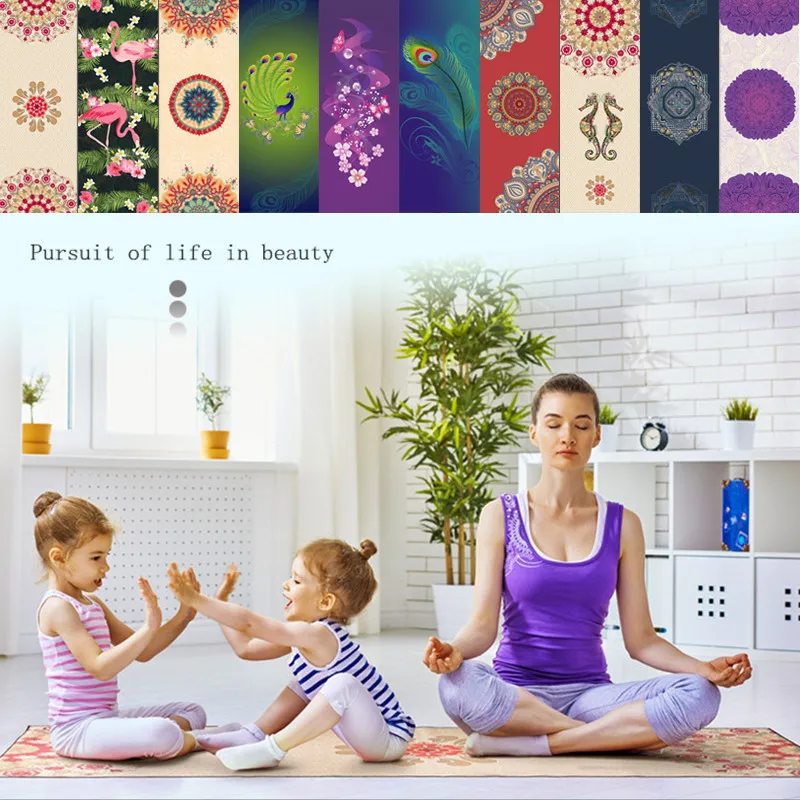 Замшевое одеяло для йоги композитный силикагель противоскользящий 185*68 см