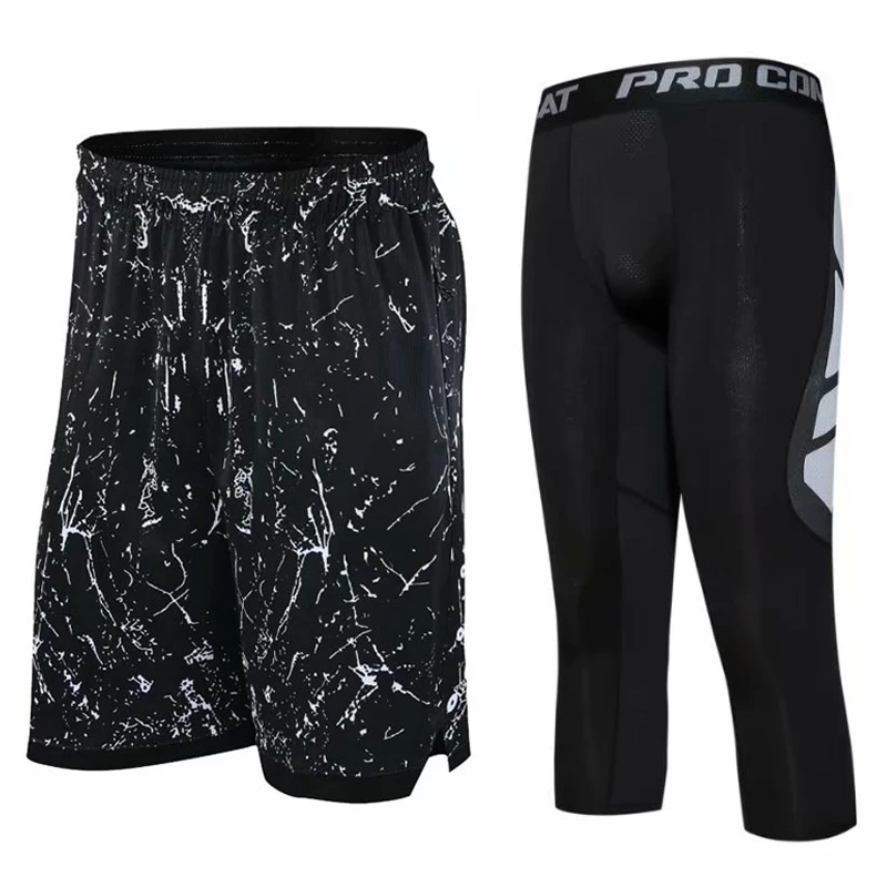 Мужские спортивные шорты для бега фитнеса дышащие мужские на молнии с карманом