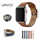 Классический ремешок URVOI для Apple Watch series 6 5 SE 4321, ремешок для iwatch из телячьей кожи с квадратной пряжкой, современный дизайн GEN.2